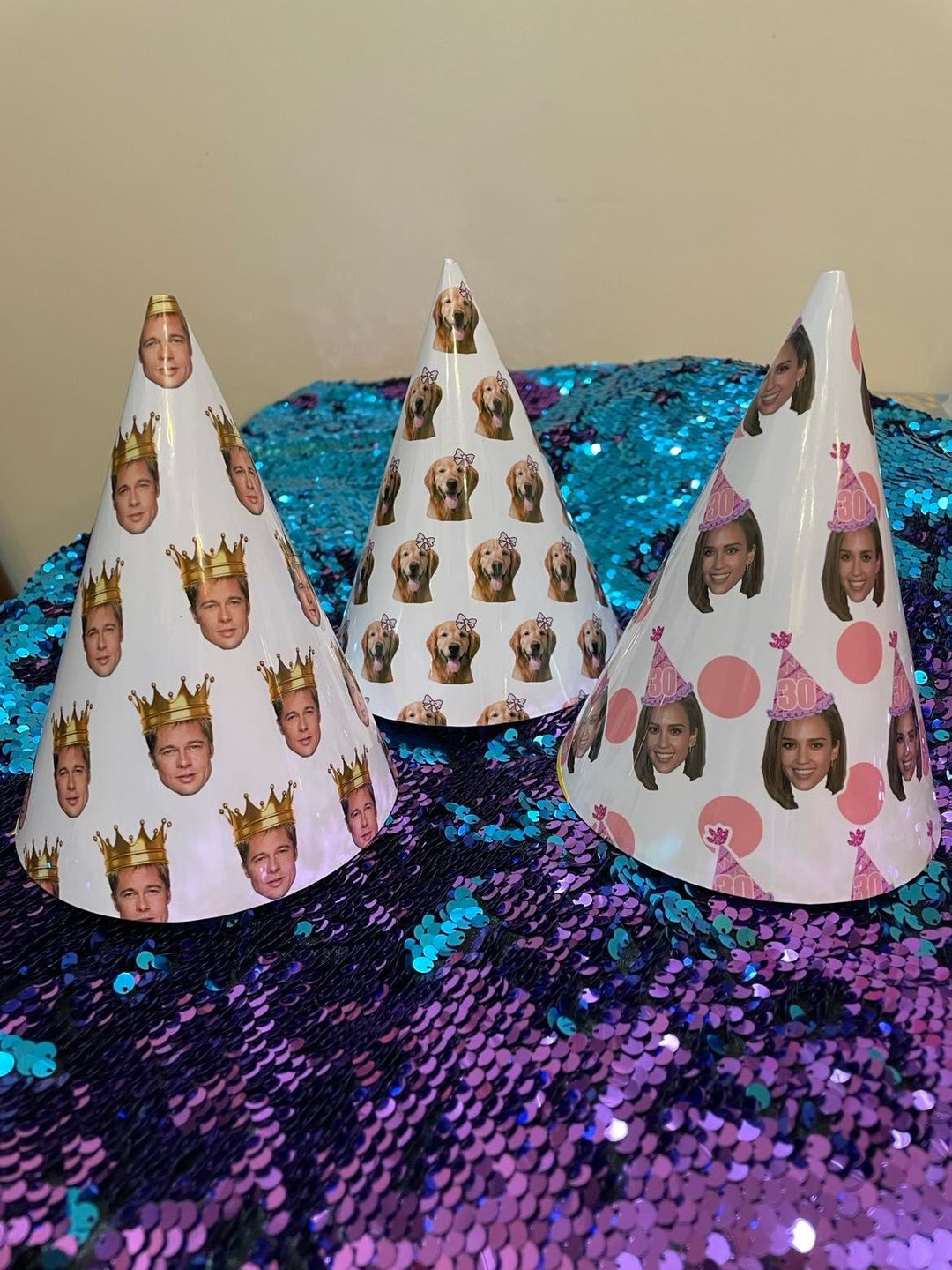 Personalized Party Hats Face Hats Bachelorette 21st 40th Etsy