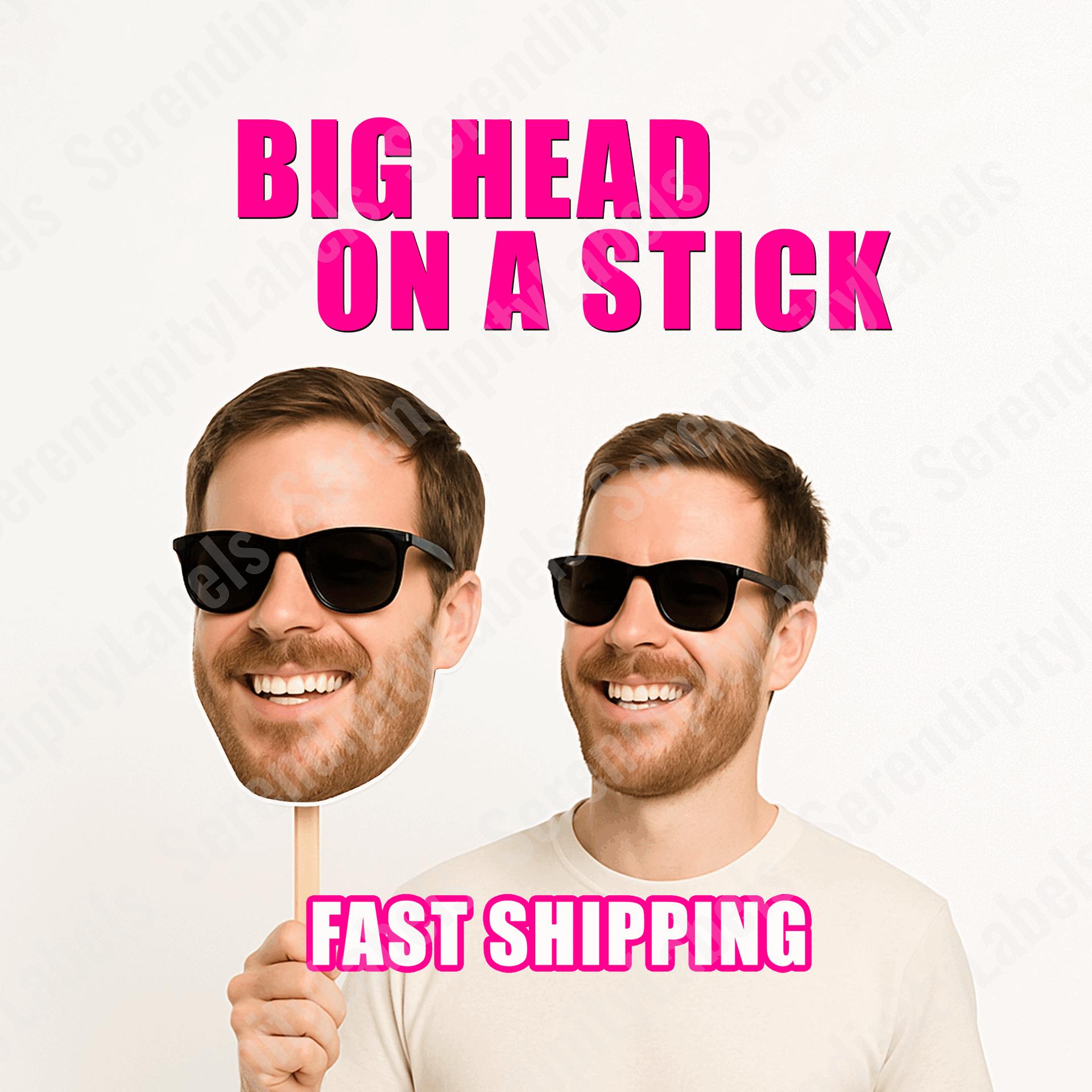 Custom Face On A Stick Big Head Cutouts Fat Head Face sign Bachelorette Bridal Groom Photo Party Prop Wedding Graduation Sporting Event