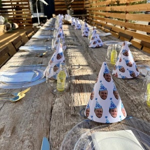 Personalized Party Hats face hats Bachelorette Bachelor Graduation Retirement 21st, 30th, 40th, 50th, 60th, 70th Birthday Party decoration