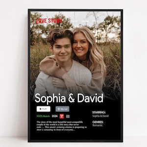 Personalisierte Etsy Wandkunst | Personalisiertes Paar von TV-Serien Individuelle Beziehung Kunst Druck für Verliebte | Valentinstag Geschenk