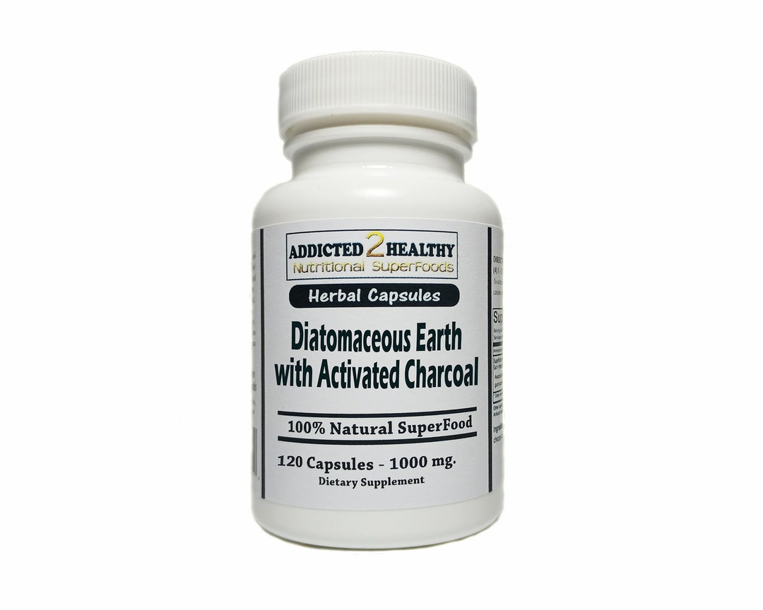 120 Diatomaceous Earth & Activated Charcoal Capsules Natural Detox