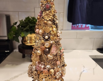 Handmade Vintage Jewelry Tree Art