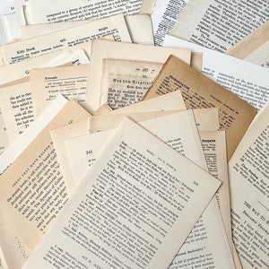 Book Pages Lots Vintage & Antique  Authentically Aged | Words and Text Neutral Tones Diverse Source Mix
