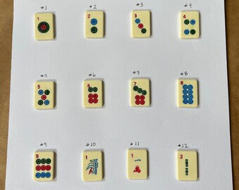 Small Thin Mah Jong Game Pieces