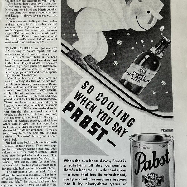 1937 Pabst Export Beer Magazine Ad