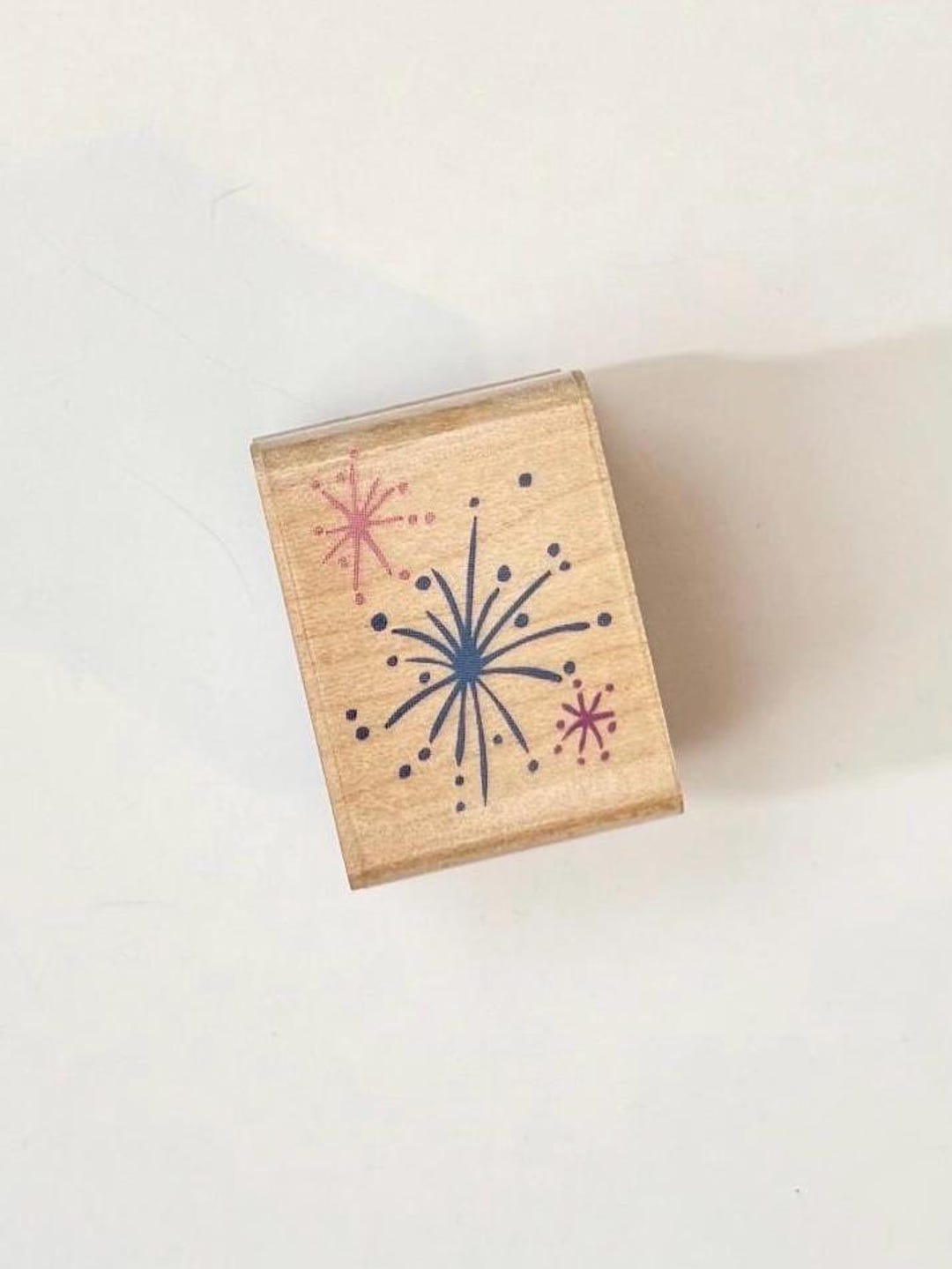 Sparkle Firework Rubber Stamp Wood Block Approximately 1” X 1.5” - Etsy