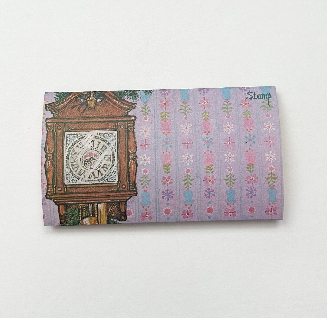 Clock Note Card Tri Fold Clock & Wallpaper Notecard Postcard Vintage - Etsy
