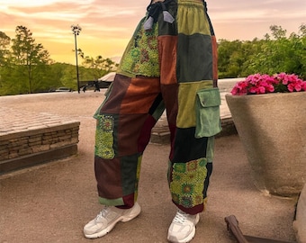 Handgemachte Cord-Patchwork-Hose