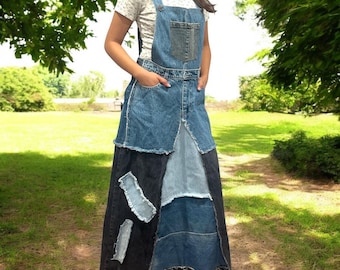Vestido negro y azul de Denim Vantage