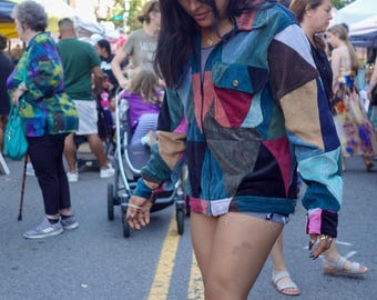 Upcycled Patchwork Corduroy Jacket | Handmade One of One Streetwear Coat | Reworked Alternative Fashion Jacket