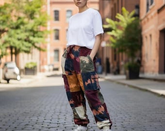 Tie Dye Corduroy Patchwork Pants | Handmade Multicolor Streetwear Pants | Upcycled Alternative Fashion | One of One Clothing