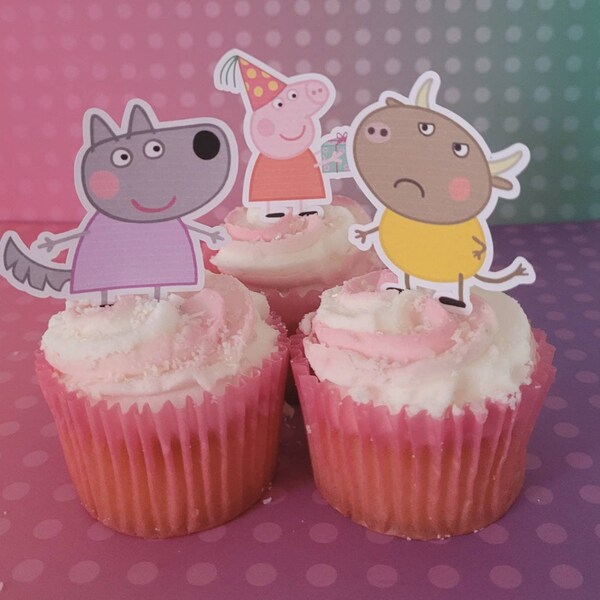 Peppa Pig stand up30xEdible pre-cut rice paper cup cake topper