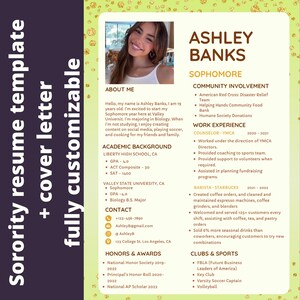 Colorful Resume -- Sorority Recruitment Template Creative Resume Template Canva Resume Instant Download Sorority Rush Template