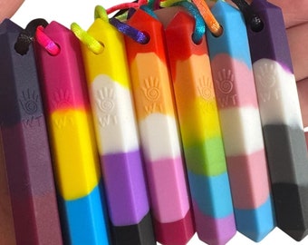 Silicone Chew Necklace: Gemstone Crystal Sensory Chew Toy