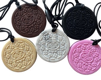 Cookie Biscuit Sensory Chew Necklace Fiddle Jewelry Sensory Support Tools