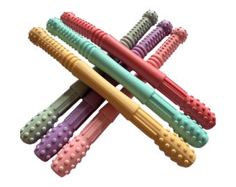 Pastel Textured Hollow Tube Chew: Sensory Fidget