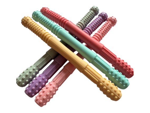 Pastel Textured Hollow Tube Chew: Sensory Fidget