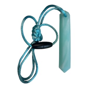 Ice Blue Chewelry Gemstone Crystal Shaped Necklace Chew Helps ADHD Anxiety Autism Bitting Distraction Jewelry Asd Adult Fidget Mental Health