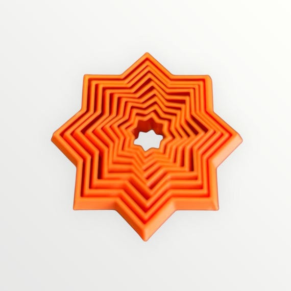 Fidget 3D Printed Fidget Star - Tactile Geometric Puzzle