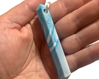 Blue Marble Gemstone Chew Necklace: Sensory Chewable Sensory Fidget Tools