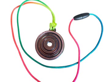 Geometric Fidget spinner necklace tactile textured 3D printed