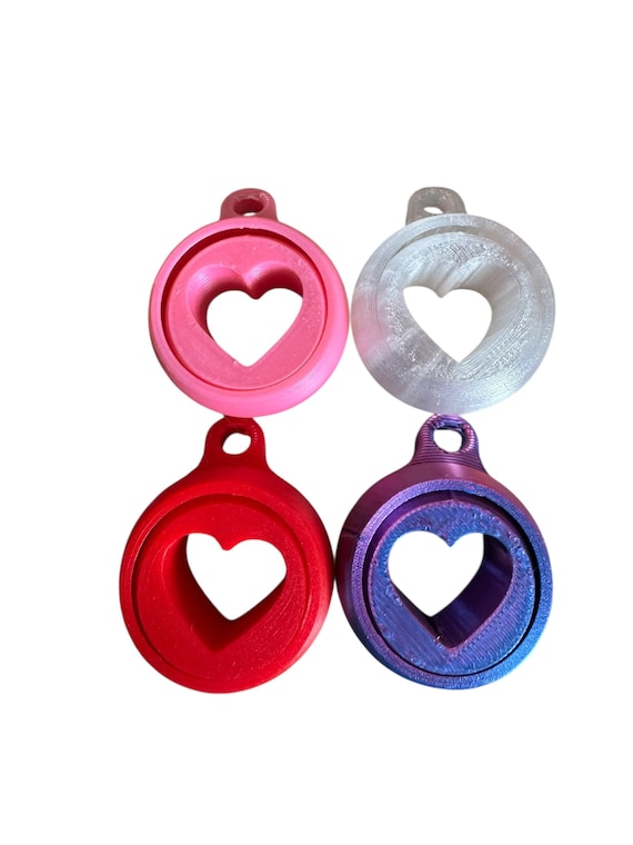 Heart Fidget spinner necklace tactile textured 3D printed