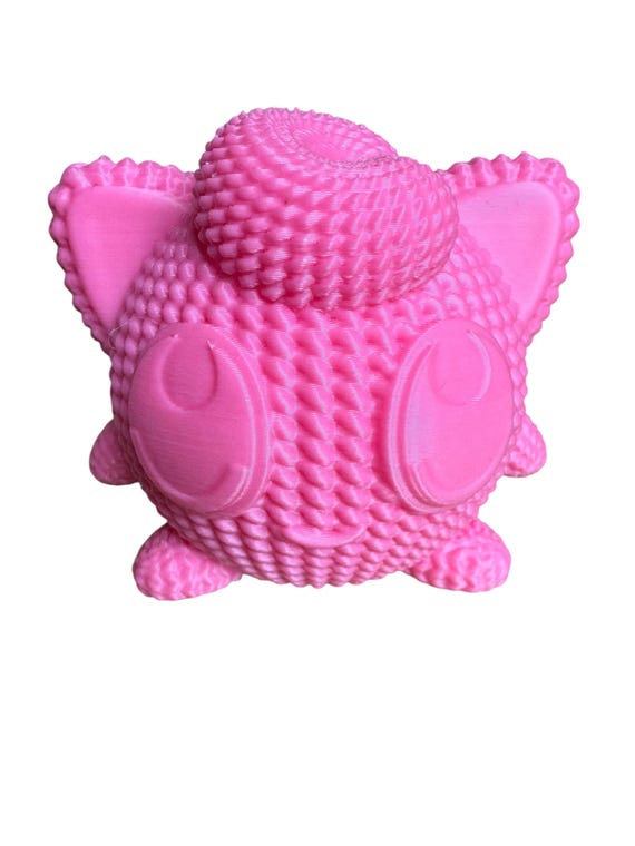Jigglypuff knitted 3D printed Pokémon collectible cute character