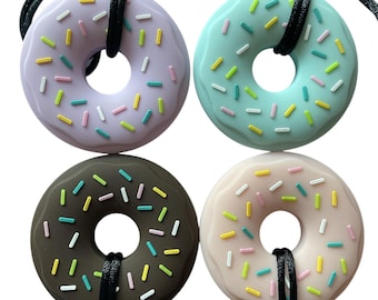 Doughnut Sensory Chew Necklace Fiddle Jewelry Sensory Support Tools