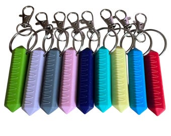 Keyring Textured Gem Chewable Necklace: Adult Sensory Stimming Jewelry