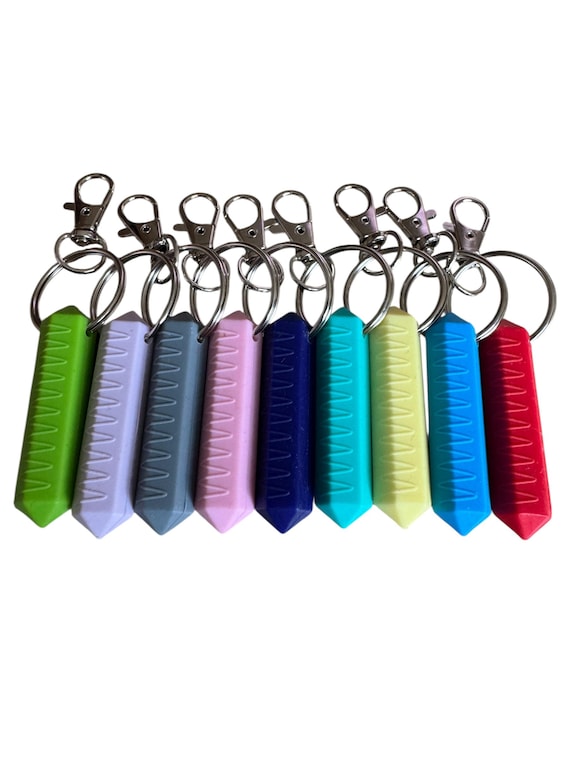 Keyring Textured Gem Chewable Necklace: Adult Sensory Stimming Jewelry