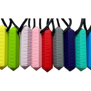 Textured Mini Gem Chewable Necklace Cyrstal Adult Stimming Chewelry Jewelry chew Munchable Helps ADHD Anxiety Autism Biting Distraction ASD
