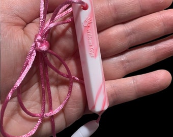 Pink Marble Chew Necklace: Gemstone Sensory Chew Toy