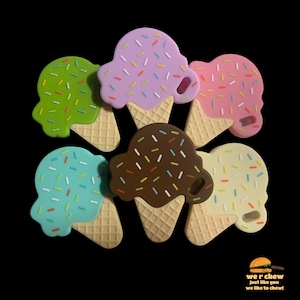 Chewelry Sensory Ice Cream Chew Necklace Pendant Textured Stim Jewellery Chewy Chewable for ASD Autism Fiddle Therapeutic ADHD
