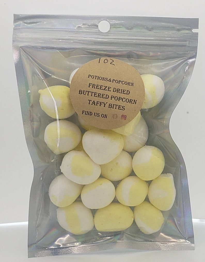 Freeze Dried Taffy Bites Buttered Popcorn Flavor Etsy
