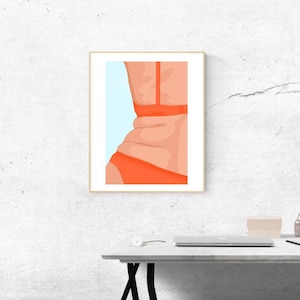 Downloadable print, female body art, print, wall art, body positive art, digital download, printable wall art, naked woman art, poster