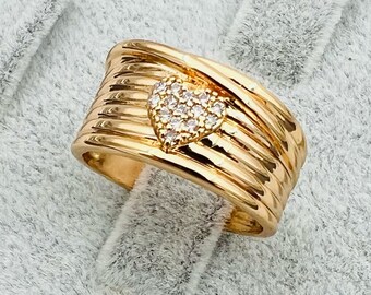 Hearth Stone Band Adjustable Gold Ring