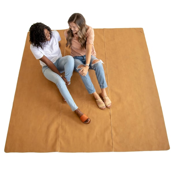 Sonder Double Sided Leather Multipurpose Mat-Kids Modern Picnic Mat-Waterproof-Play Mats-With Carrying Strap for Easy Travel 80" by 80"