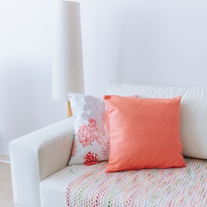 Orange pillowcase 18x18 pillow covers floral pattern boho and eclectic home decor couch cushion cover chic home design sofa pillow case