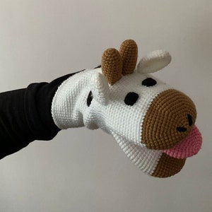 Crochet Cow Hand Puppet: Speech Therapy Educational Toy