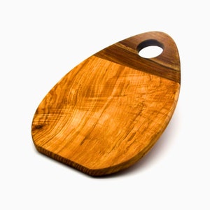 Handmade Charcuterie Board with Walnut Head,Natural Wood Cutting Board,Chopping Board