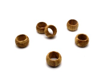 Servilleteros de madera de olivo - Juego de 6, decoración de cocina bohemia