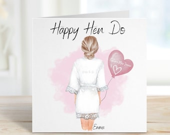 Personalised Bride To Be, Hen Do Card, Personalised Hen Weekend Card, Hen Party, Bridal Shower, To The Beautiful Bride To Be On Your Hen Do