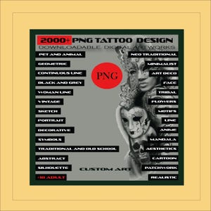 2000+ Tattoo Bundle set, Abstract Minimal Mandala Symbols, Tribal tattoo stamp, line art tattoo, body art tattoo catalog, Minimalist tattoo