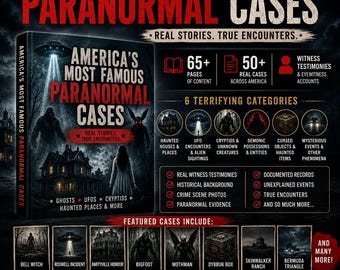America's Paranormal Cases, Haunted Places, Ghost Stories, UFO Encounter, Cryptids, True Mystery Digital PDF, Haunted America, Mystery Ebook