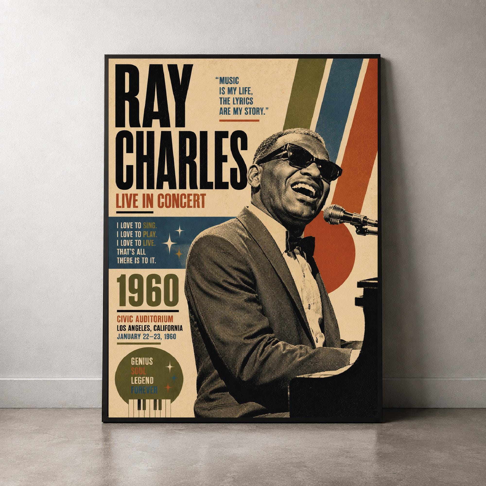 Ray Charles Poster - Etsy