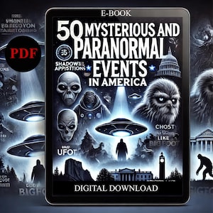 Mysterious and Paranormal Events in USA - horror Eerie Stories Cryptid Sightings, Haunted Tales, Unexplained Phenomena e-book with photos