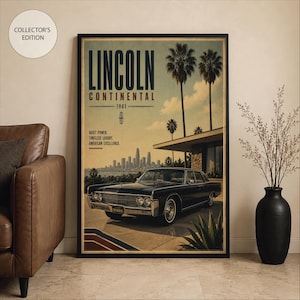 リンカーン・コンチネンタル　アンティークポスター Lincoln Continental Poster - Etsy