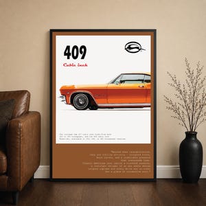 Chevrolet Impala SS Oldtimer-Poster – Kunstdruck eines amerikanischen Vintage-Muscle-Cars, Wandbild für Automobile, Chevy-Muscle-Car-Wandbild, Retro-V8