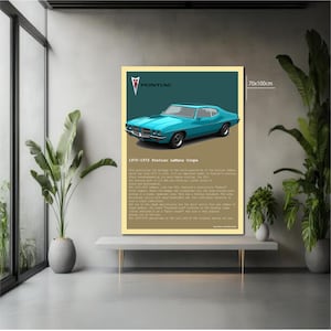 1970-1972 Pontiac GTO LeMans hardtop art numérique - impression de muscle car classique - affiche vintage de voitures américaines - téléchargement immédiat pour décoration de garage