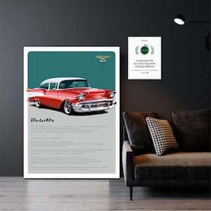 Vintage Chevrolet poster Digital download, American Classic Car Art Print, Instant Download for Mid-Century car Decor, Garage print wall art
